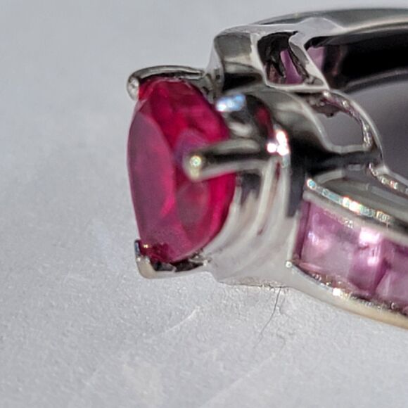 Vintage THL 10k White Gold Ruby Heart Ring, Size 5.25 - Elegant & Timeless - Picture 10 of 15